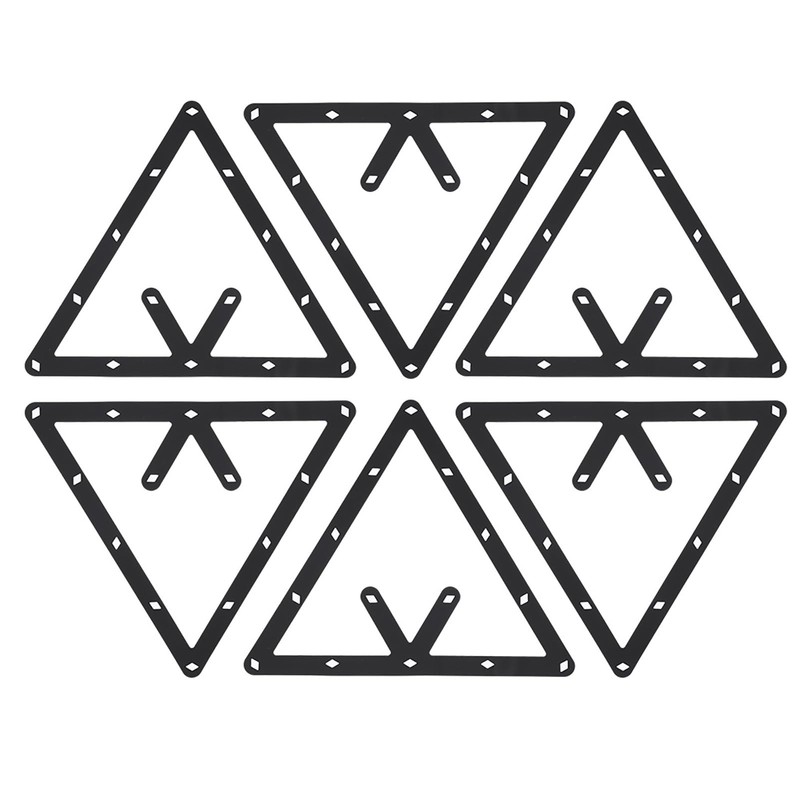 6Pcs Billiard Rack Sheet, Triangle Ball Holder Positioning 24x24cm/9.4x9.4in Space