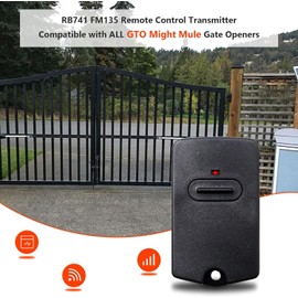 RB741 for Mighty Mule Gate Opener Remote, 318MHZ Gate Remote Control for GTO Gate Openers, 9 Dip FM135 Gate Transmitter for MM371W MM572W etc. Gate Clicker Garage Door Entry Controller (5 Pack)