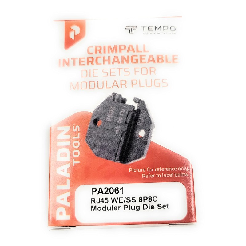 TEMPO/PALADIN TOOLS CRIMP DIE SET PA2061 CRIMPS RJ45 WE/SS 8P8C