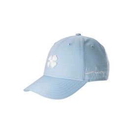 Black Clover Women's Standard Hollywood 17 Adjustable Hat, Cerulean Blue Hat/3D White Clover