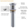 YCCUZA Pop Up Drain Stopper with Overflow Chrome Baisn Sink