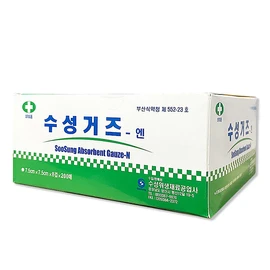 Water-based folded gauze 7.5cmX7.5cmX8P 200 sheets cotton gauze / 수성 접은거즈 7.5cmX7.5cmX8P 200매 면사 거즈