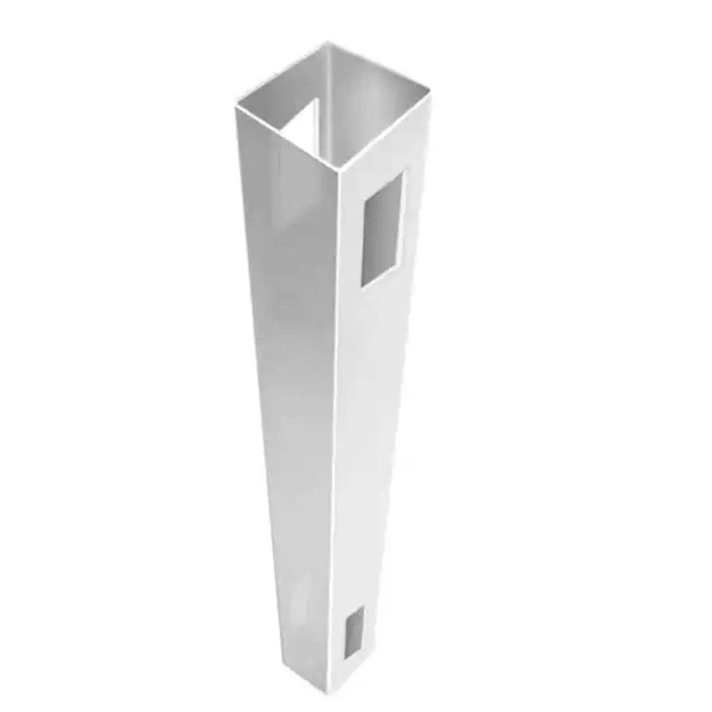 Set of 2 White Vinyl Routed Fence Cap Line Posts