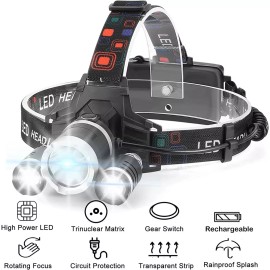 ZhuoSheng Lámpara De Cabeza Led Minera Minera Recargable Lámpara