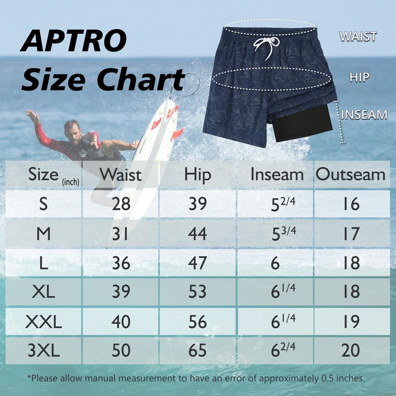 APTRO Mens Swimming Shorts Swimming Trunks Men Compression Liner Swim