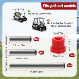 Front Bushing Kit for Club Car Precedent 2004-Up, Golf Cart Suspension Replace Parts 102289901 Rear Lower Spring & Front Upper A-Arm Bushings Sleeves for Golf Carts