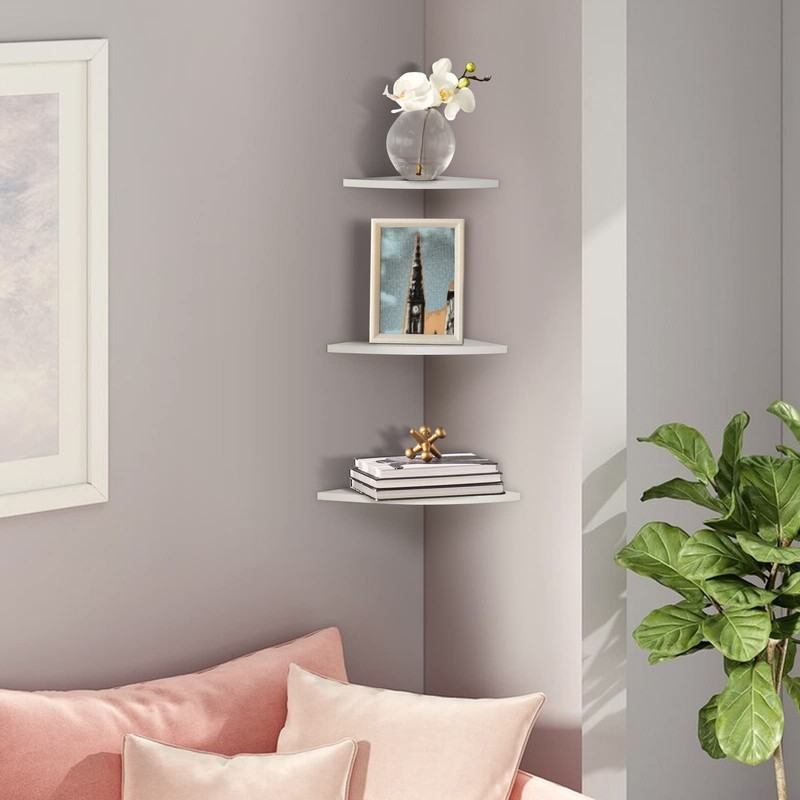 Okuyonic Floating Corner Shelf, Fill the Corner, Empty Shelf, Decorative