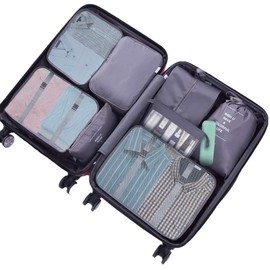 Packing Cubes for Suitcase,Geediar 9 PCS Travel Luggage Packing Organizers Waterproof Travel Essentials Bag Clothes Shoes Cosmetics Toiletries Storage Bags(a-Grey)