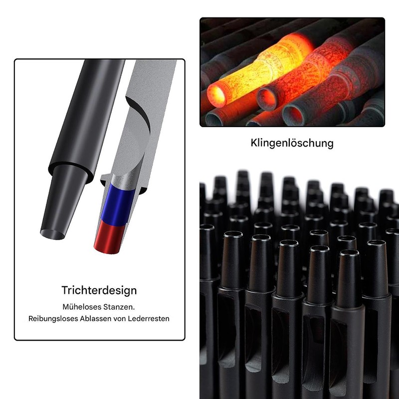 WUTA Coating Titanium Hole Punch Set, Round Hollow Punch Cutting