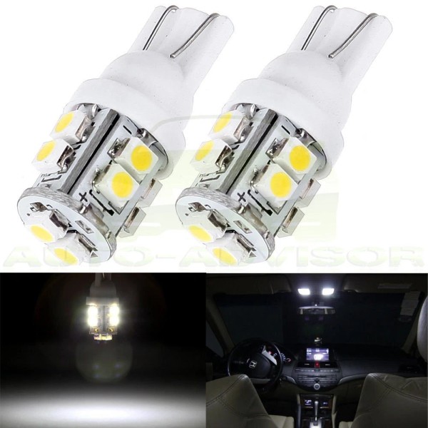 topcnautop 2pcs T10 White 10-3528-SMD LED Car Truck Side Marker/Interio