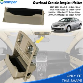 Osompar Overhead Roof Console Sunglass Holder w/o Down Light (Beige) Compatible with Mazda 6 2009 2010 2011 2012 2013 Replaces GS4E-69-976-30