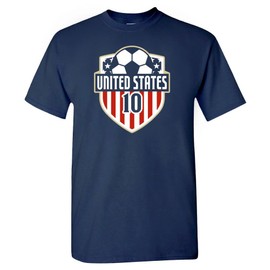 Xtreme Apparrel USA - World Soccer Team Shield Men's Football Fan T-Shirt (Navy Shirt, 2XL)