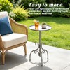 Round Side Table, Small Metal Drink Table for Small Spaces,