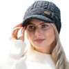 Erin Knitwear Cable Knit Peak Hat,Charcoal Gray One Size