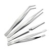4-Piece Tweezers Set - Professional Stainless Steel Self Locking Hobby
