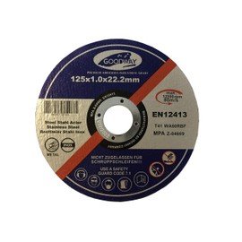 Professional cutting discs, pack of 10, diameter 125 mm, 1.0 mm thin, for flex, cutting and angle grinders, stainless steel, cutting discs, flex discs