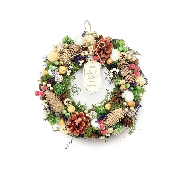 2023 mamawreath Christmas Wreath L Size A Christmas Flower Wreath for Entrance Entrance Gift Present Interior Purple L Size: 12.6 inches (32 cm) x 3.0 inches (7.5 cm) Thick) Wicked Wreath (WR-44-A)