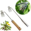 Michear Weed Pulling Tool Weed Puller Hand Long Wooden Handled