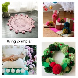 Pack of 12 Yarn Pom Poms for Hats 8CM-3INCH Party Supplies Handmade Craft Decorative Accessories (White)