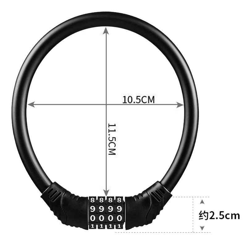 Bicycle Lock, Dial Lock, Keys, Wire Lock, 4-Digit Dial, Can