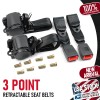 MGT 2x Retractable 3 Point Safety Seat Belt Straps Car