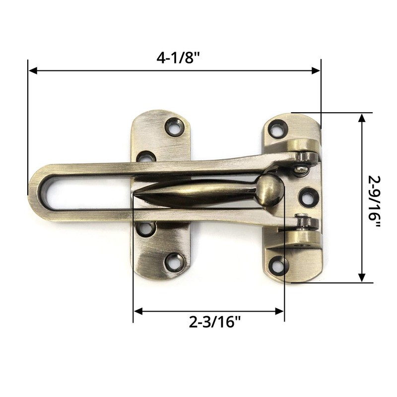 QWORK 1 Piece Secondary Security Lock, Zinc Alloy Secondary Door