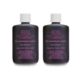 Ardell LashTite Lash Adhesive, Dark Eyelash Glue for Individual Lashes - Long-Lasting Waterproof Lash Glue, 0.75 oz, 2 Pack