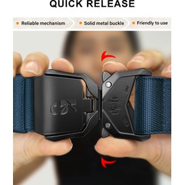 KEMISANT Mens Tactical Belt 2Pack, Military Rigger Work Belt for Heavy Duty 1.5" Nylon Web Easy Replacing Design(Black/Purplish Blue,42"-46" Waist Adjustable)