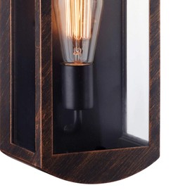 Thomas 1-Light Outdoor Indoor Wall Sconce, Brushed Bronze, Clear Glass Panels,44275
