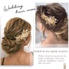 Asooll Flower Hair Clip Gold Leaf Wedding Hair Accessories Pearl