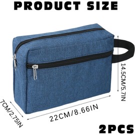 2Pcs Portable Travel Wash Shaving Bag Gym Shower Bathroom Bag,Oxford Cloth Toiletry Bag Shaving Bag,Small Shaving Bag Gym Wash Bag,Gym Shaving Shower Bathroom Bag,Men Gym Shaving Makeup Organizer Bag