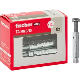 Fischer 71252 Tasselli in Acciaio TA M 8 con Testa esagonale, Diametro Tassello 10 mm, 8 Pz Steel dowels 6 with Hexagonal Head Screw Diameter, M6 + Vite