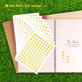 4320 Pack 40 Sheets Tiny Gold Star Stickers, 0.3" Diameter Reward Stickers for Kids, Children, Face,Reward Chart (4320 Pack, Gold)