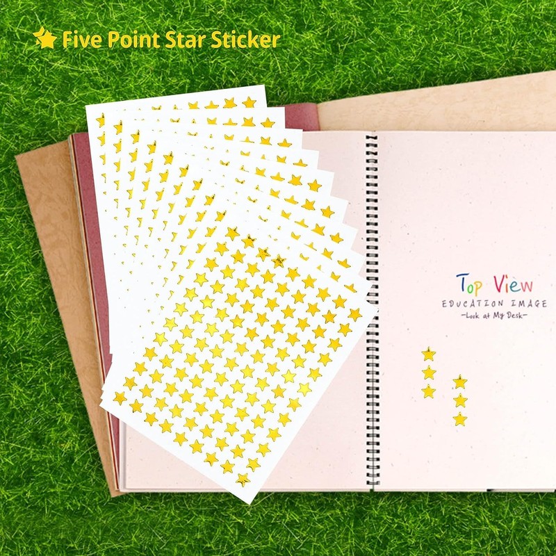 4320 Pack 40 Sheets Tiny Gold Star Stickers, 0.3" Diameter