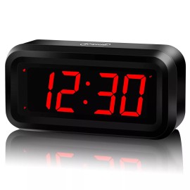 KWANWA Alarm Clock, LED Digital Clock, Small Wall Clock, Battery Operated, Adjustabl...