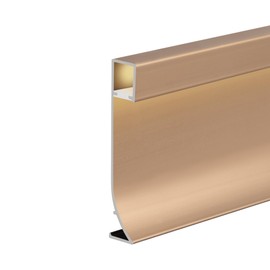 Bikykose 16.4ft LED Aluminum Channel Skirting, Skirtingboard Baseboard Skirting Light - Easy Installation for Home Theater (Type A-Bronze-80mm-5m)