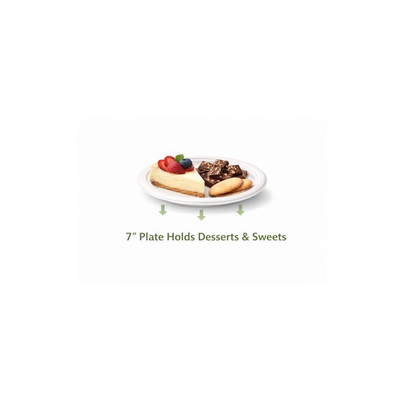 1ABOVE 50 Pack Extra Strong White Disposable Bagasse Plates, 100%