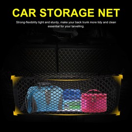 Nikou Car Boot Net, Luggage Net, Storage Net, Elastic Net Boot Net, Organiser Luggage Protection Net, Bag Cage for Boot Back Seat, 100 x 40 cm