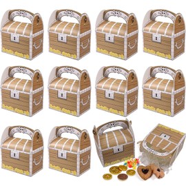 Piraten Schatzkiste 12 Stück Pirat Schatztruhe Kindergeburtstag Piraten Schatzkiste Mitgebsel Box Piraten Party Box für Schatzkarte Kindergeburtstag Party Mitgebsel Give-aways