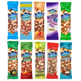 Blue Diamond Almond Variety Packs, 10 Flavors, 1.5 Ounce Bags (Pack of 10)