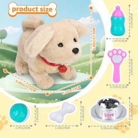 Dog Toy Children with Lead for Running and Barking, Electronic Pet Dog Toy, Dog Game Interactive Running Dog with Walking, Barking, Tail Wagging for Children Boys Girls 2 3 4 Years