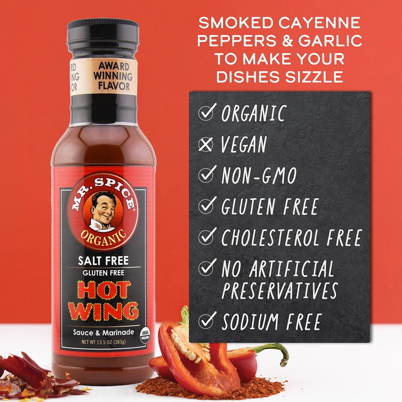 Mr. Spice Salt Free Award-Winning Taste Hot Wing Sauce |