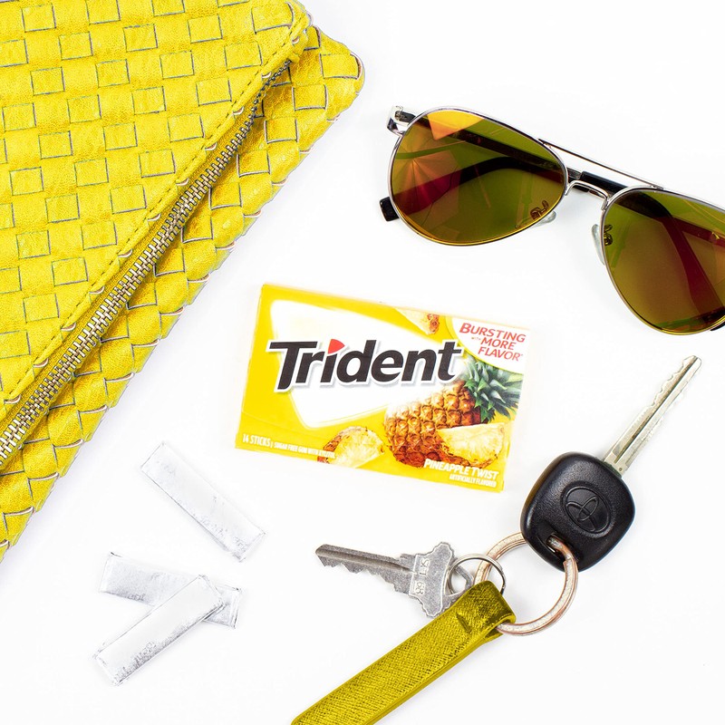 Trident Pineapple Twist Sugar-Free Chewing Gum, 12 Packs of 14