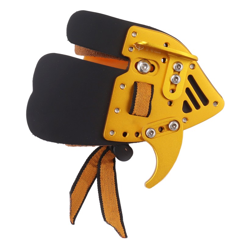 Shooting Tabs Golden Gold and Black Leather Archery Finger Guard