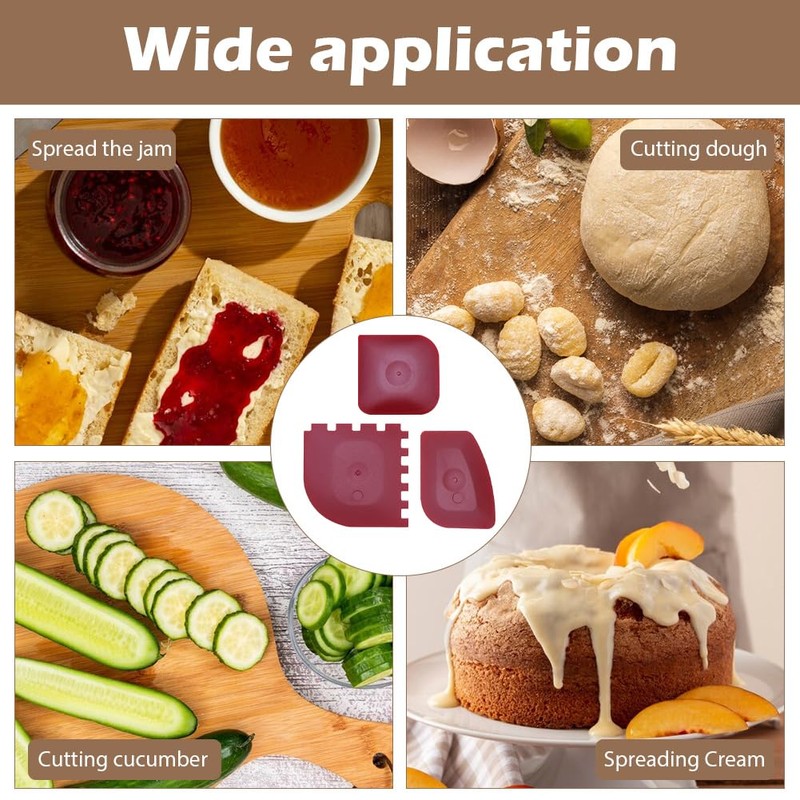 Pan Scraper Set Dough Scraper Cutter Plastic Tool Set Scratch