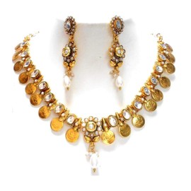 Indian Traditional Imitation Laxshmi Har/Temple Coin Jewelry For Women / AZINLH026-PGL