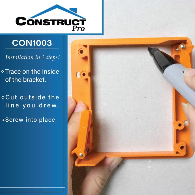 Construct Pro Slim Dual Gang Open Back Low Voltage Bracket,
