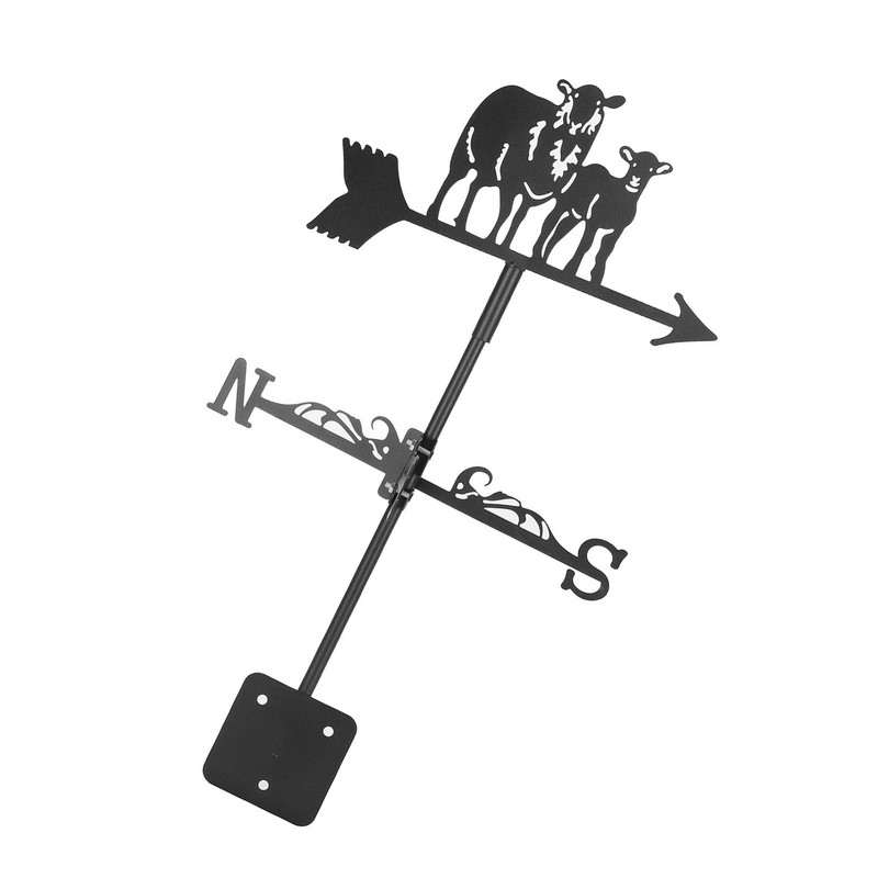 Metal Weather Vane Black Cute Animal Design Sturdy Durable Decorative