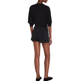 Club Monaco Women's Satin Stripe Shorts, Black/Noir, X-Small