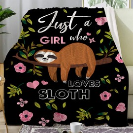 Sloth Blanket Ultra Soft Cozy Flannel Sloth Throw Blanket for Women Girls Adults Gifts 50"x40"